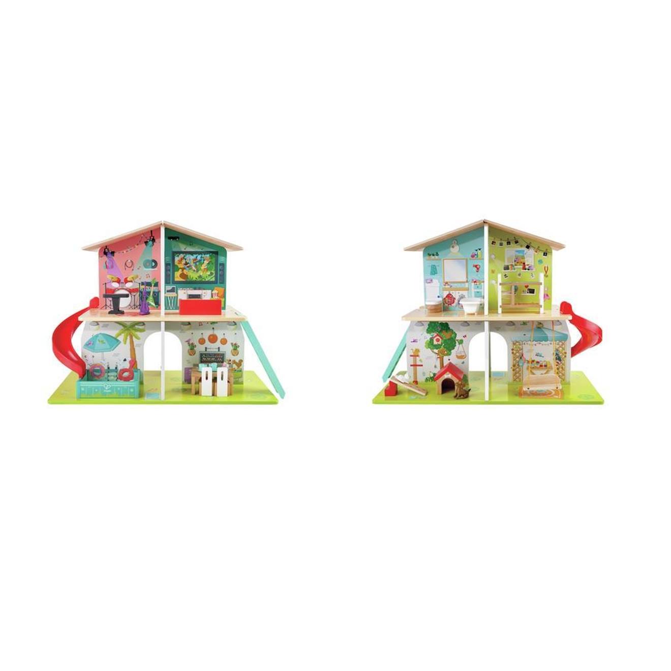 Maison de poupées interactive avec sons multicolore