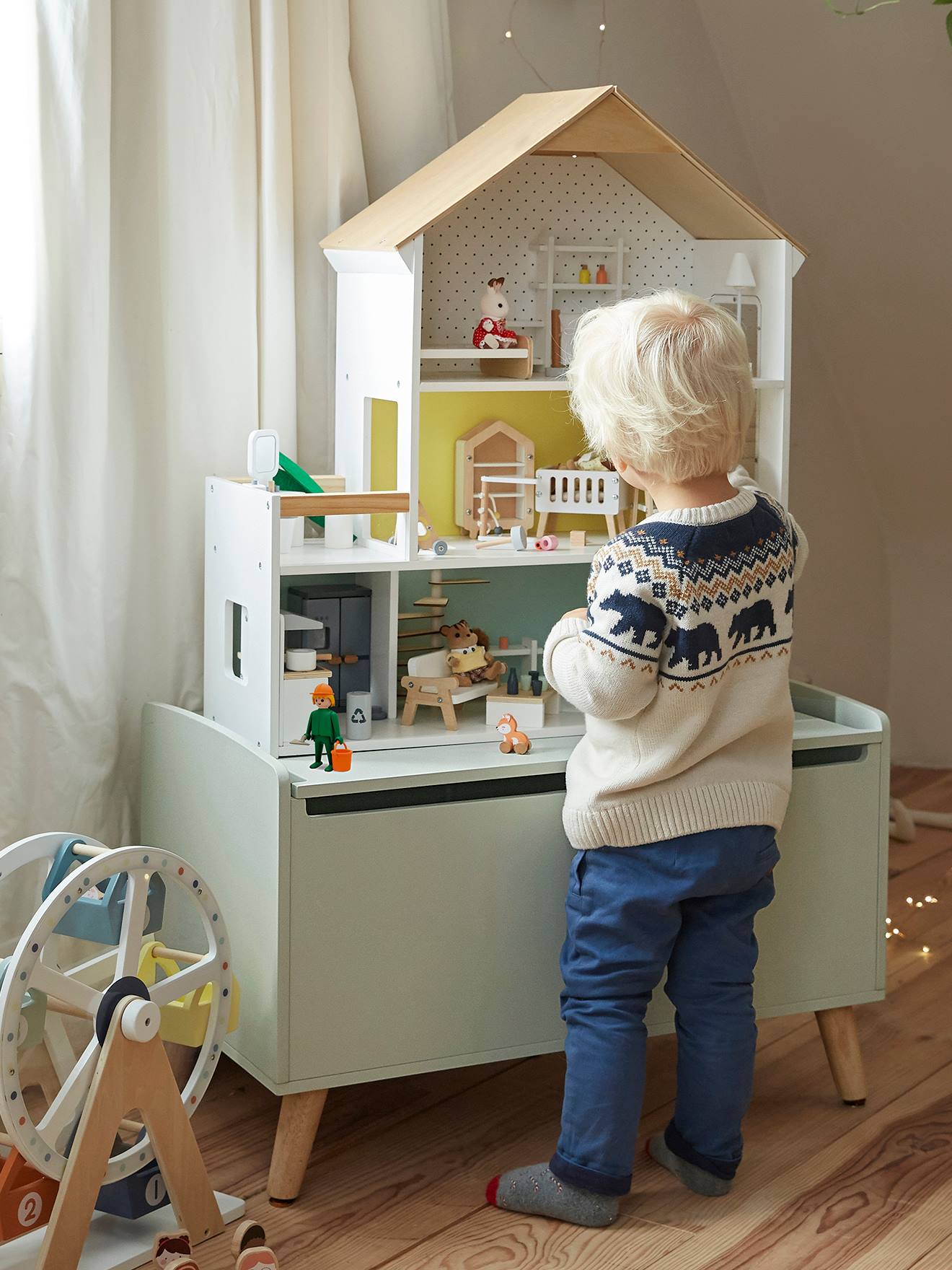 Maison des amis des petits en bois FSC blanc