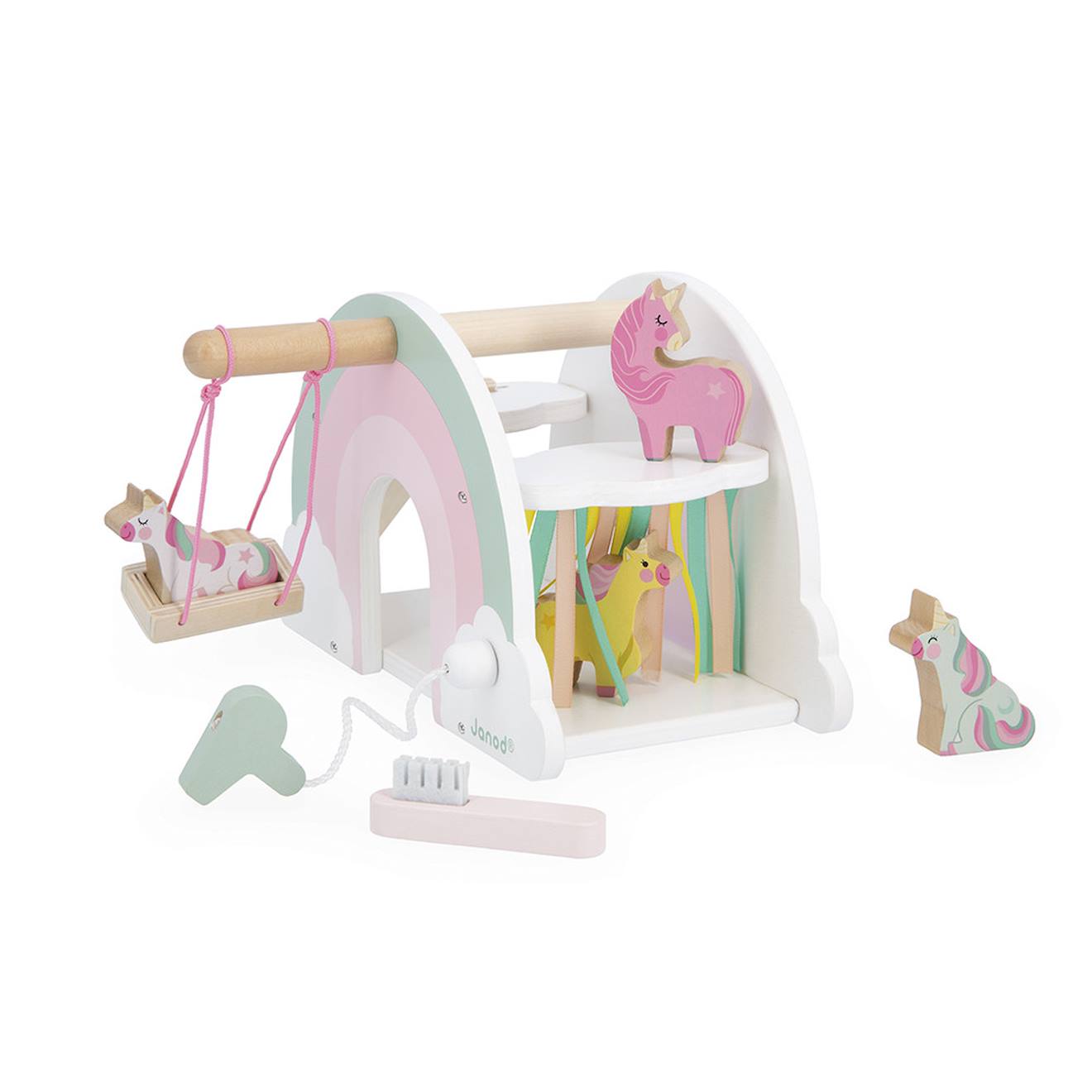 Maison des licornes en bois FSC multicolore