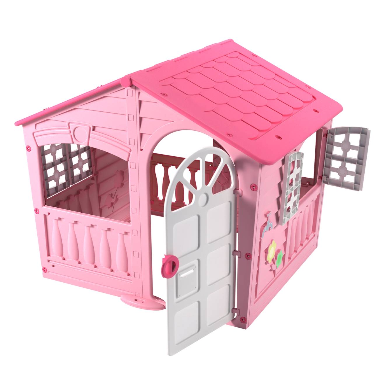 Maisonnette cabane barbe à papa plastique rose
