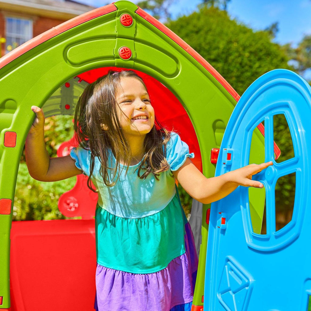 Maisonnette cabane dream house plastique bleu - rouge - vert