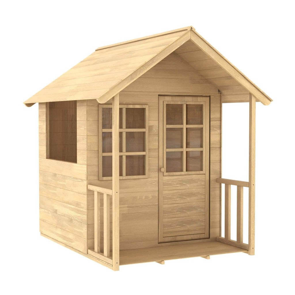 Maisonnette cabane enfant lavande bois FSC marron