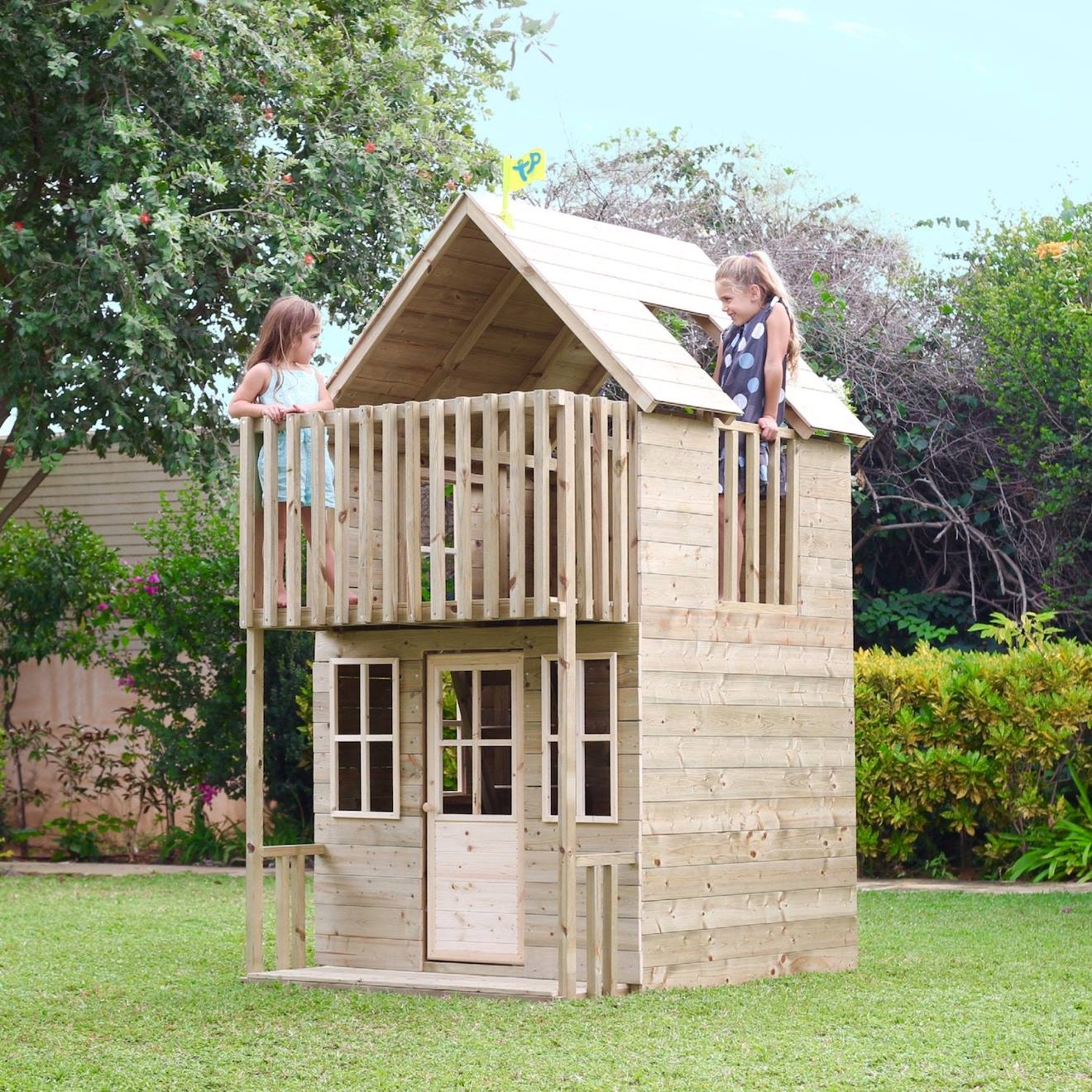 Maisonnette cabane loft bois FSC marron