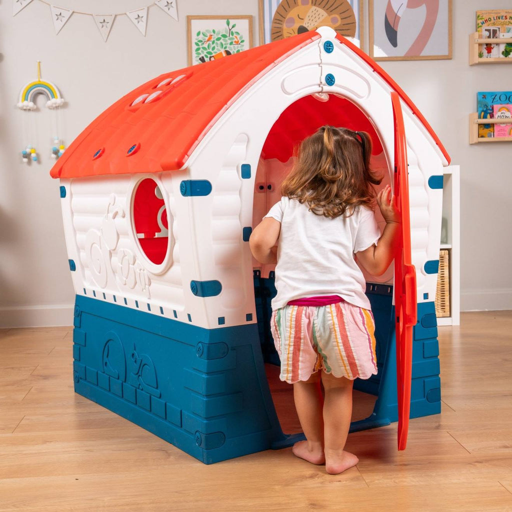 Maisonnette cabane twilight plastique rouge - blanc - bleu