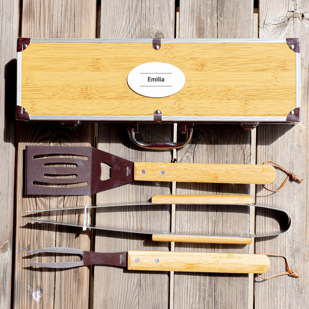Mallette Accessoires de Barbecue Prénom à Personnaliser - Accessoires Barbecue