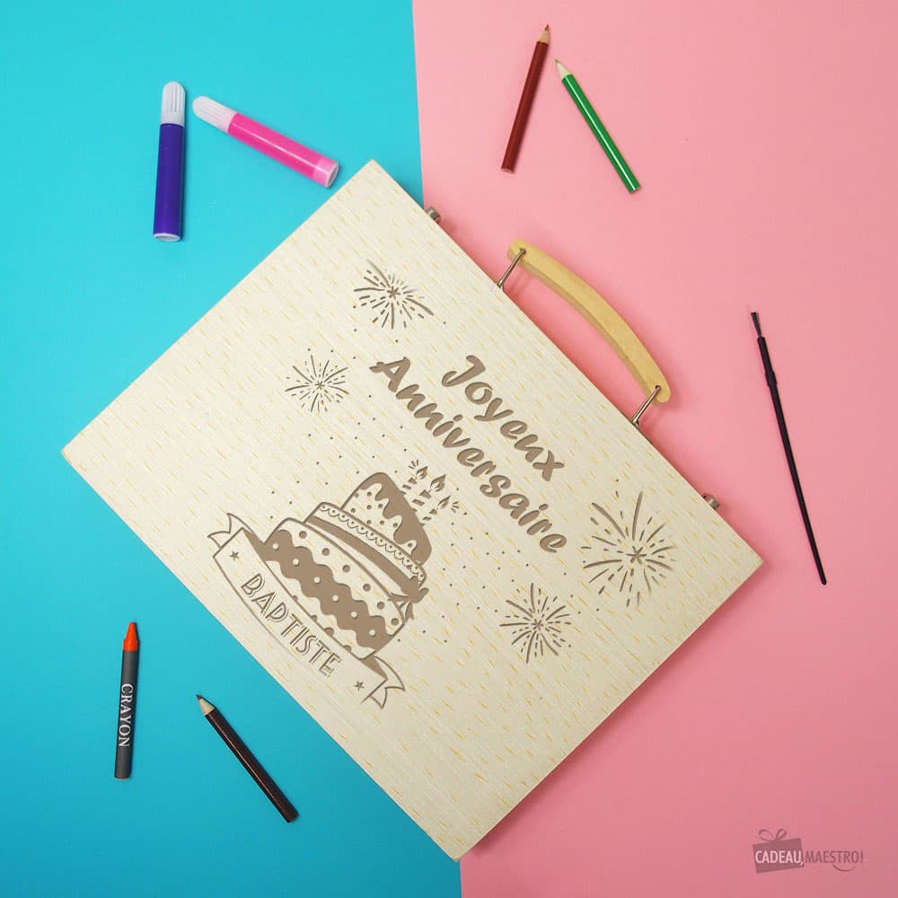 Mallette de Coloriage Anniversaire à Personnaliser - Papeterie Originale CadoMaestro