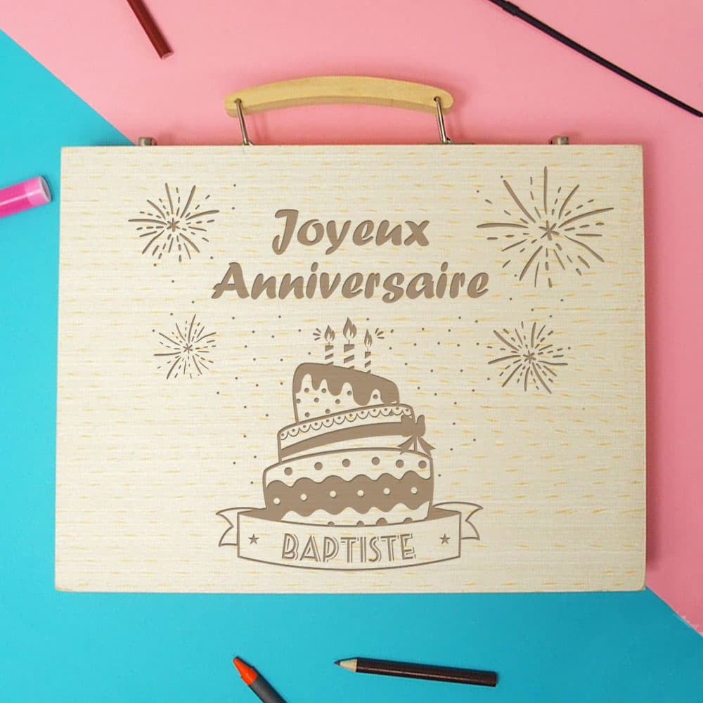 Mallette de Coloriage Anniversaire à Personnaliser - Papeterie Originale
