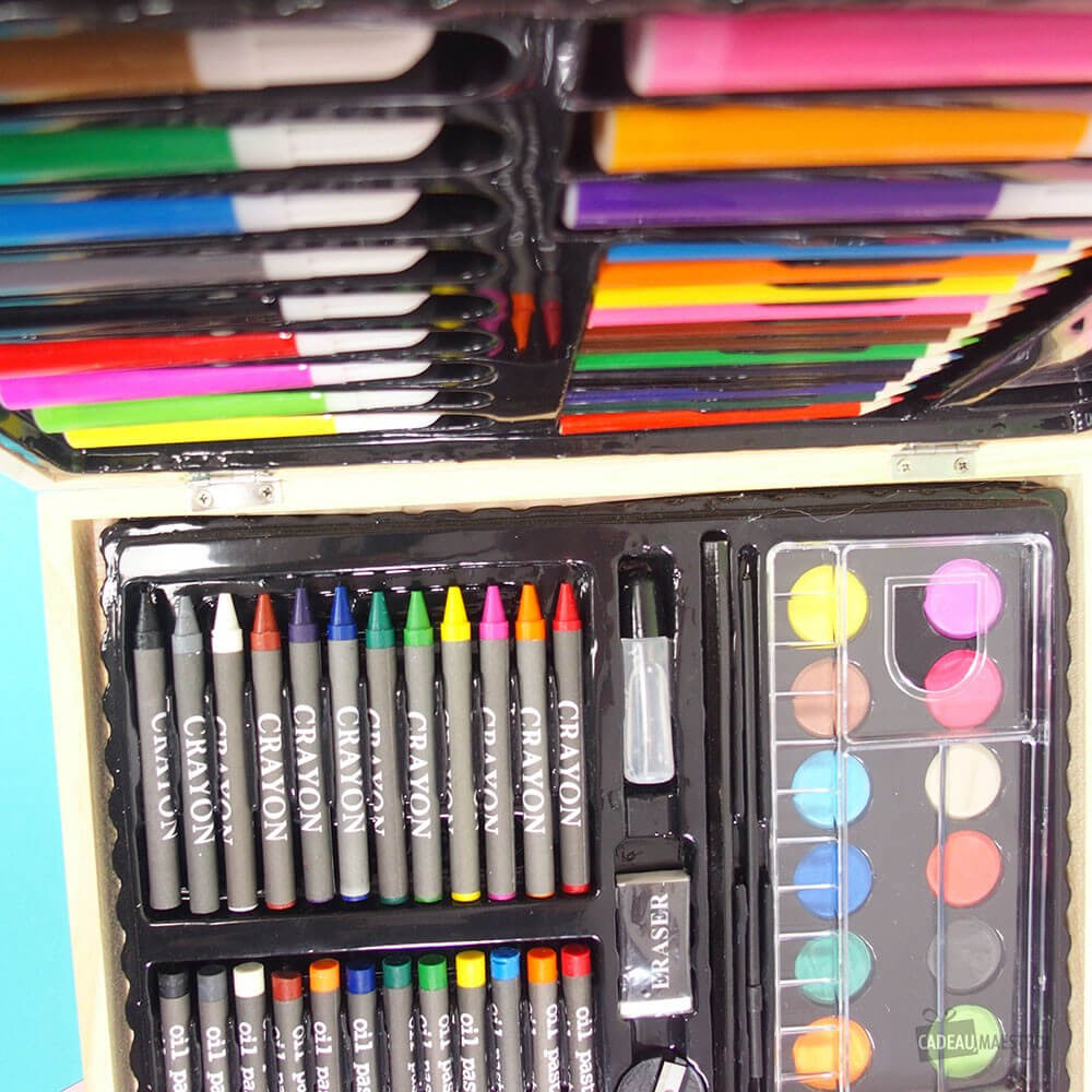 Mallette Coloriage en Bois - Papeterie Originale CadoMaestro