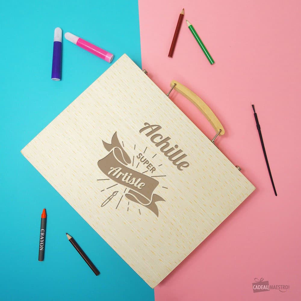Mallette de Coloriage Super Artiste à Personnaliser - Papeterie Originale CadoMaestro