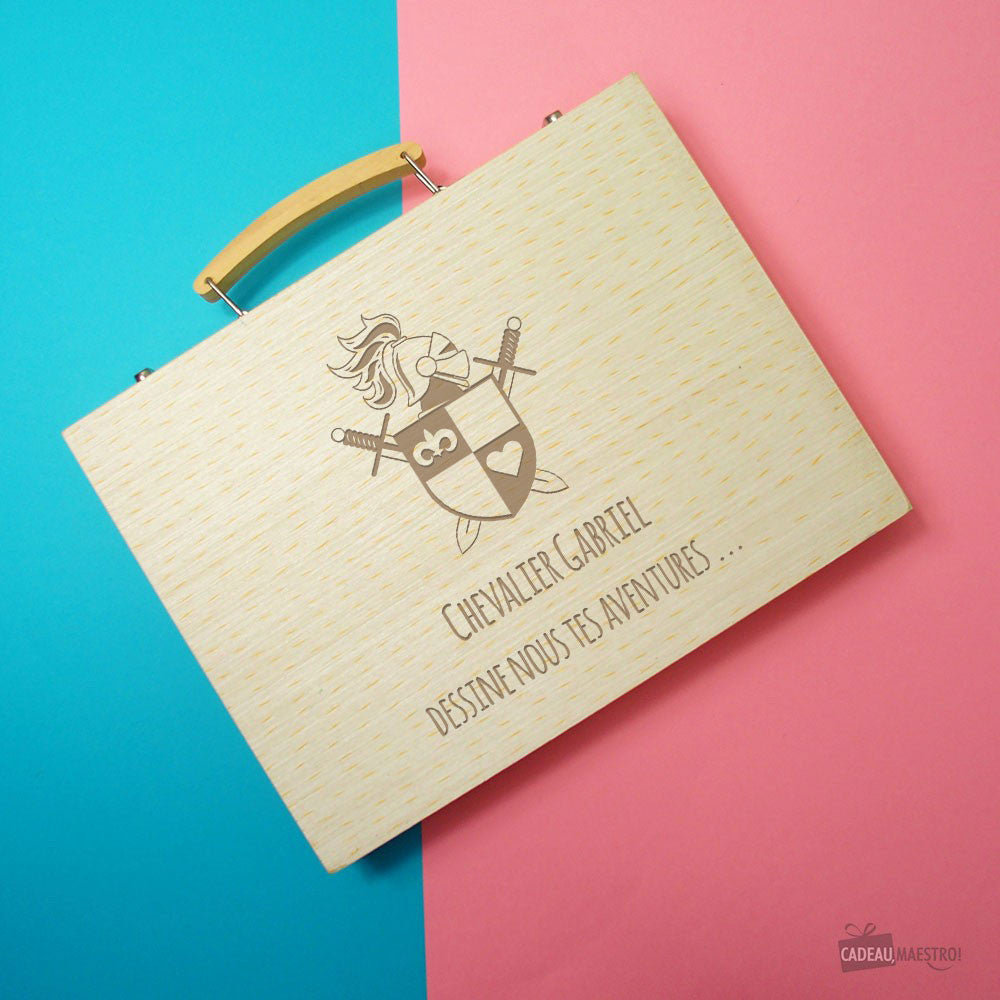 Mallette de Coloriage Chevalier à Personnaliser - Papeterie Originale CadoMaestro