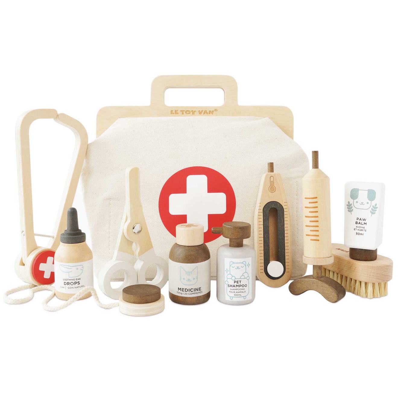 Mallette de vétérinaire et ses accessoires beige