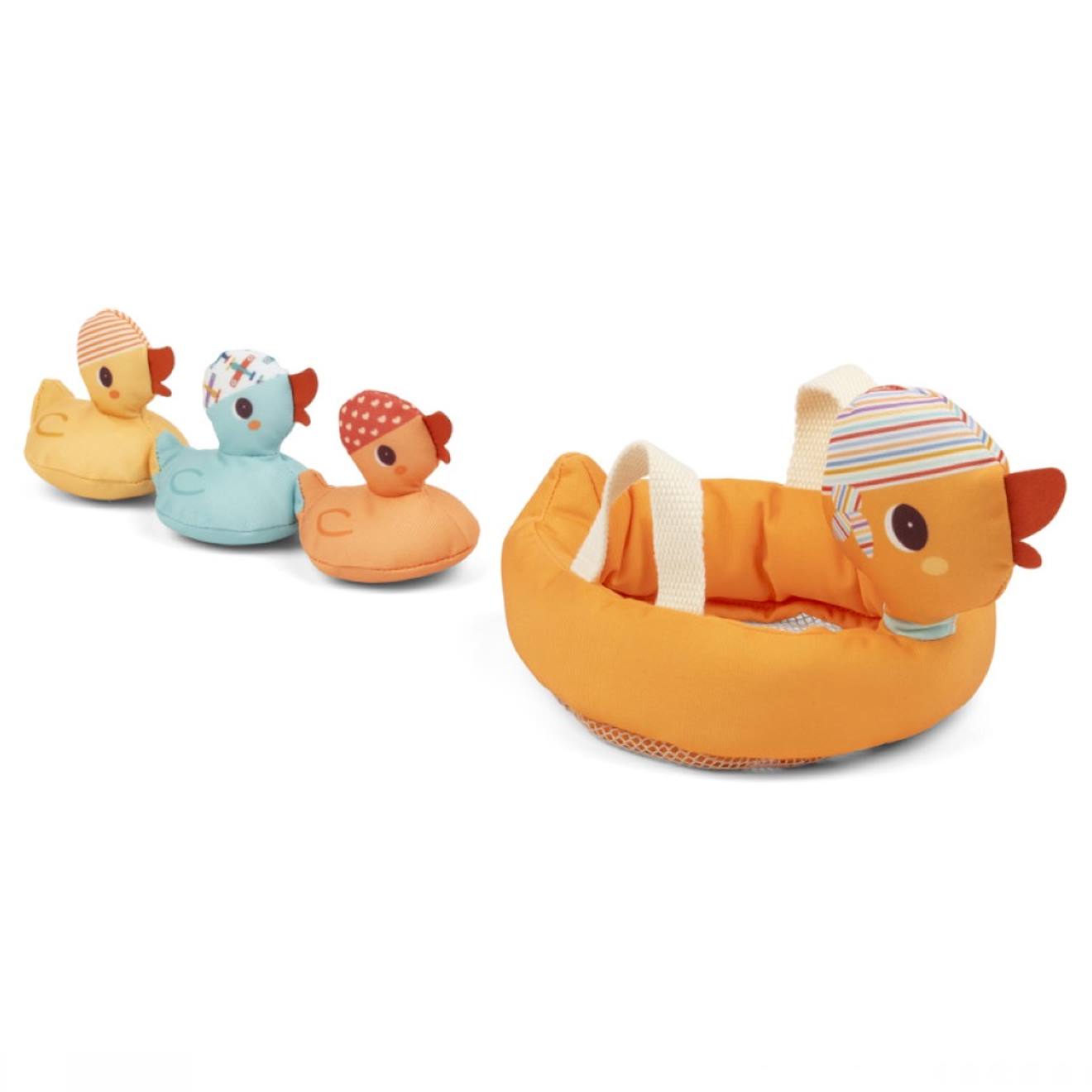 Maman canard et ses canetons aimantés jaune
