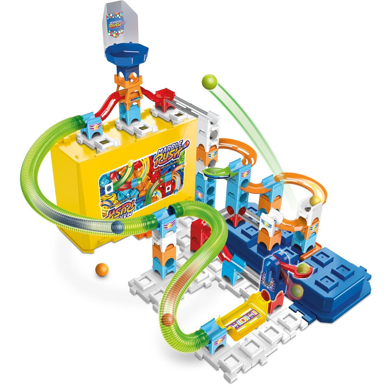 Marble rush circuit à billes super sky tower set multicolore
