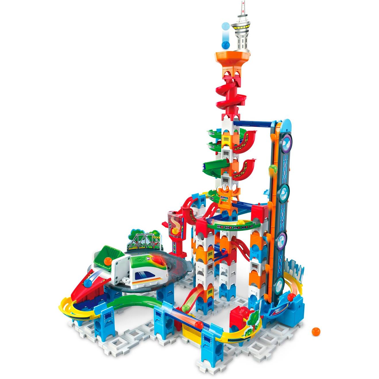Marble rush circuit à billes super sky tower set multicolore