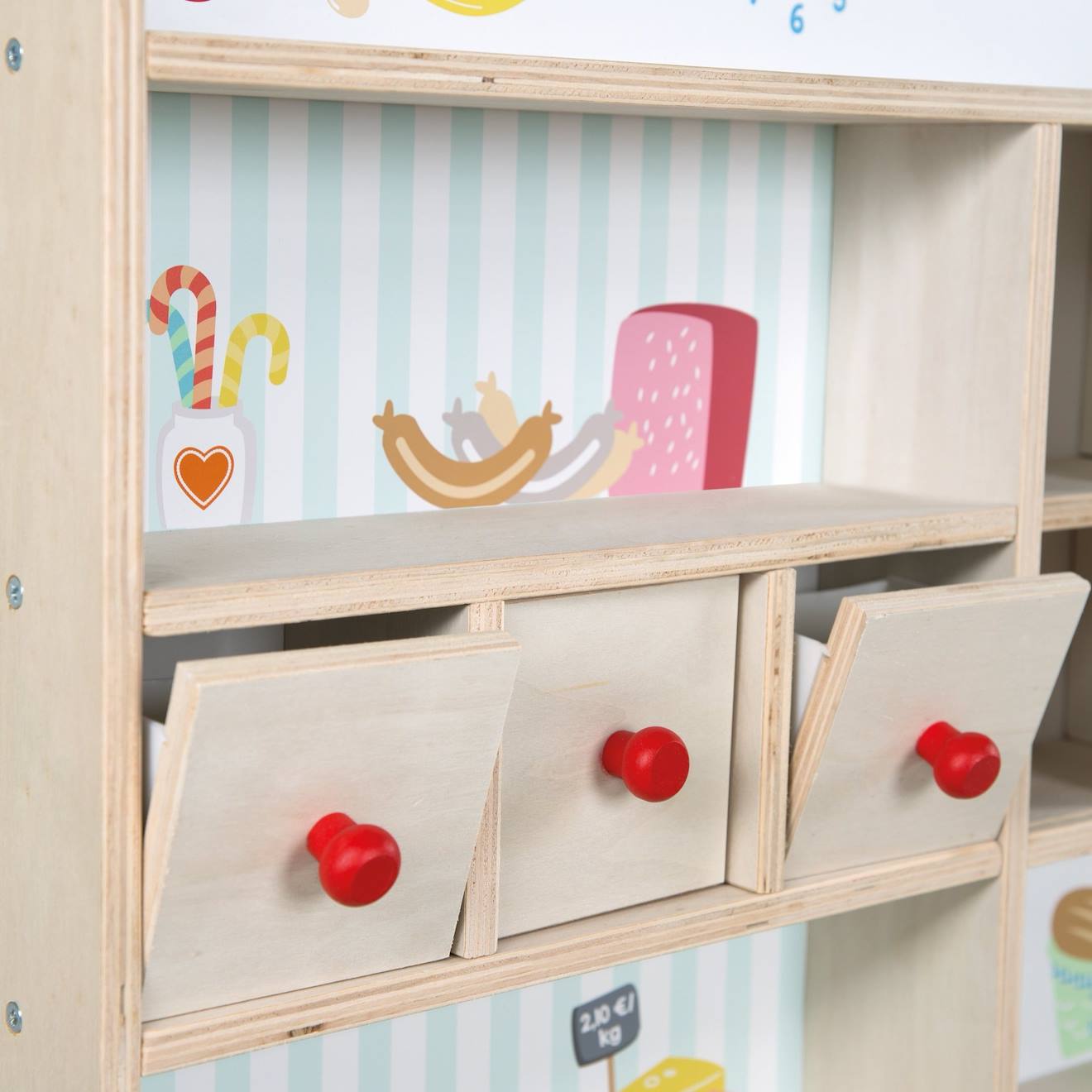 Marchande en bois avec horloge et tableau à craie mini shop multicolore / sans accessoires