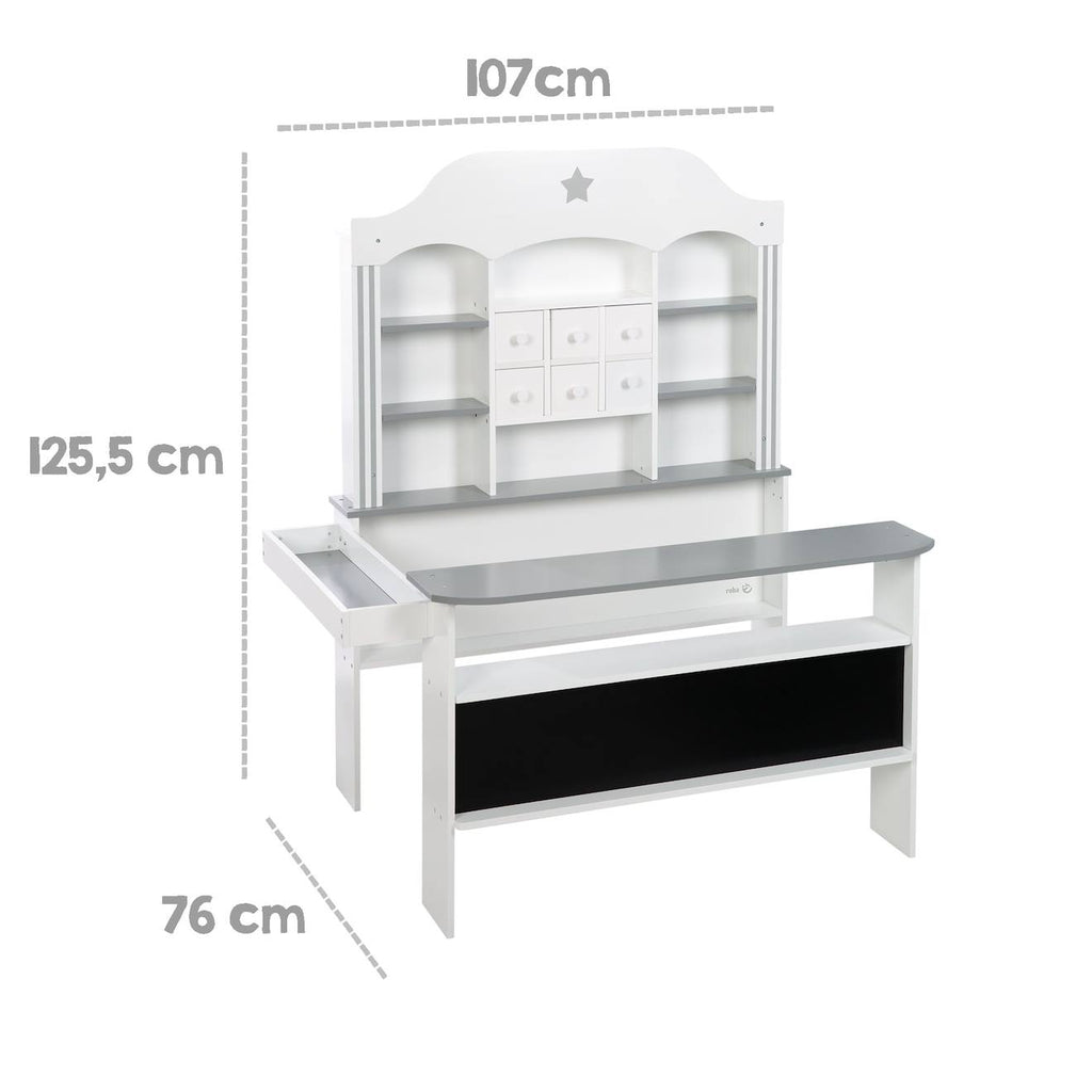 Marchande enfant en bois à 6 tiroirs candy shop blanc - gris /sans accessoires
