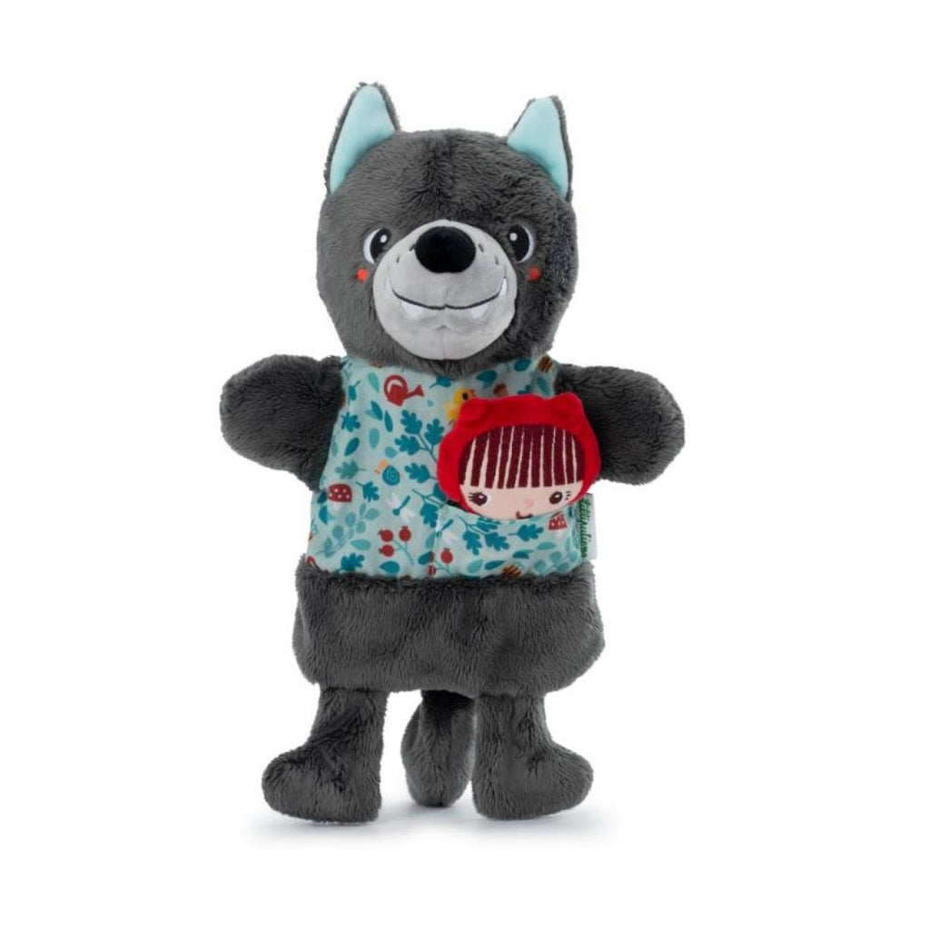 Marionnette à main louis le loup gris