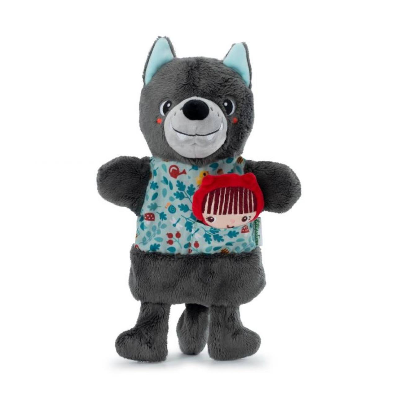 Marionnette à main louis le loup gris