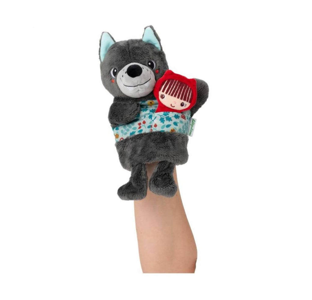 Marionnette à main louis le loup gris