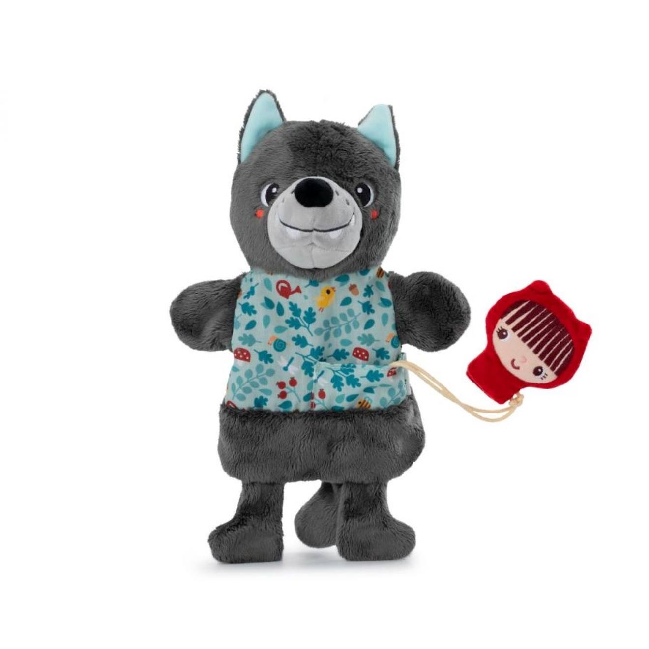 Marionnette à main louis le loup gris