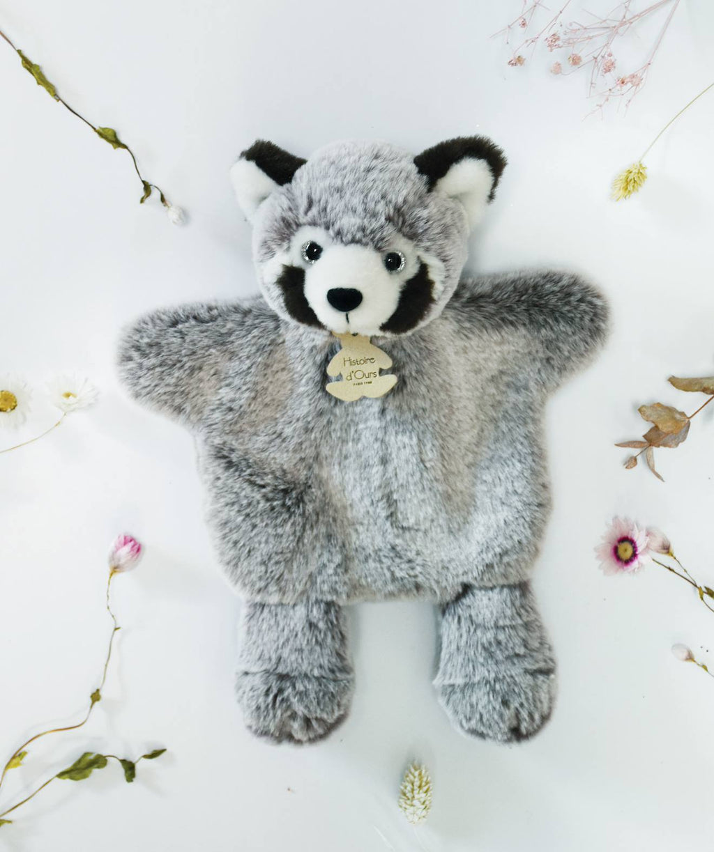 Marionnette à main panda gris 25 cm gris