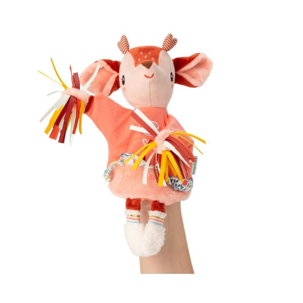 Marionnette à main stella pompom orange