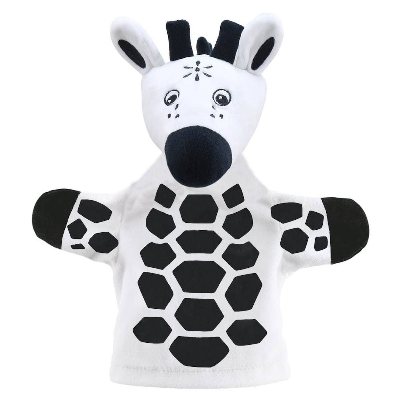 Marionnette girafe noir et blanc noir