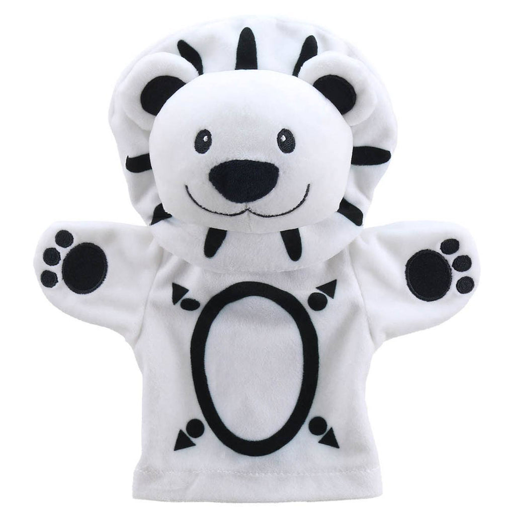 Marionnette lion noir et blanc