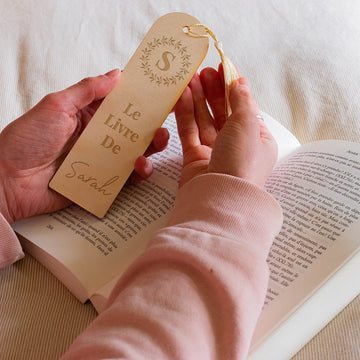 Marque-Pages en Bois Initiale à Personnaliser - Marque-Pages Personnalisé