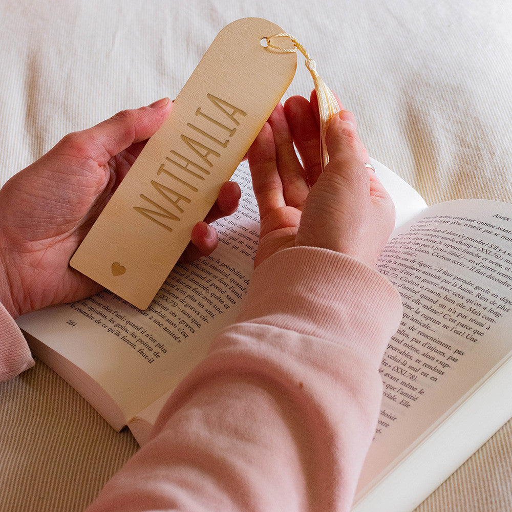 Marque-Pages en Bois Prénom à Personnaliser - Marque-Pages Personnalisé