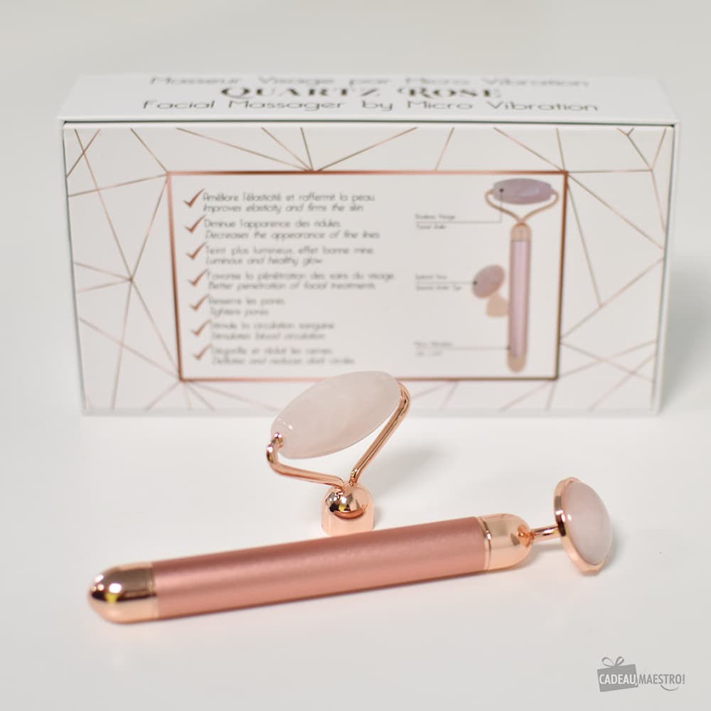 Masseur Visage Electrique Quartz Rose - Accessoires de Massage