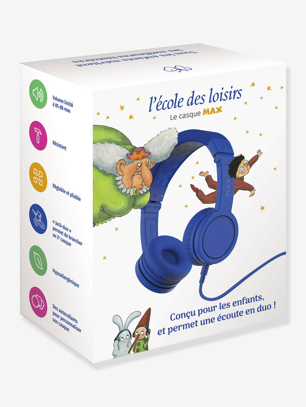 Max - casque audio - la boîte à histoire bleu