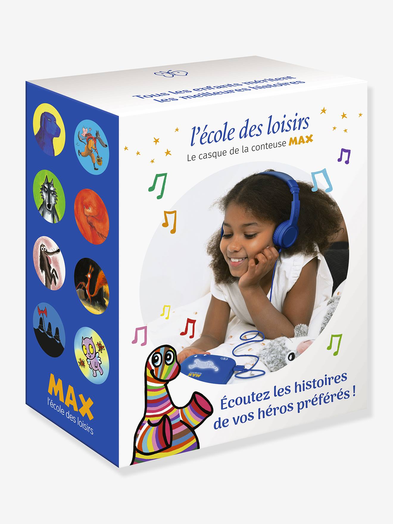 Max - casque audio - la boîte à histoire bleu