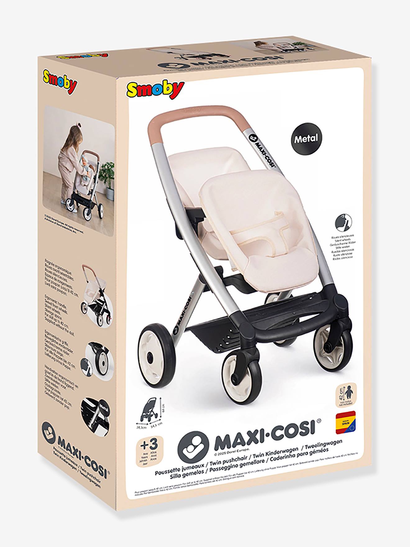 Maxi cosi poussette jumeaux - beige