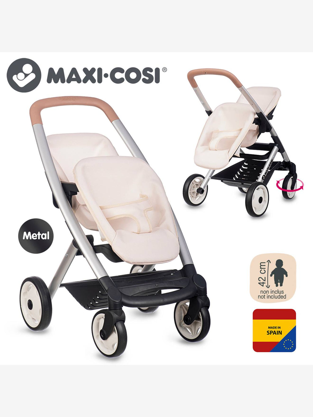 Maxi cosi poussette jumeaux - beige