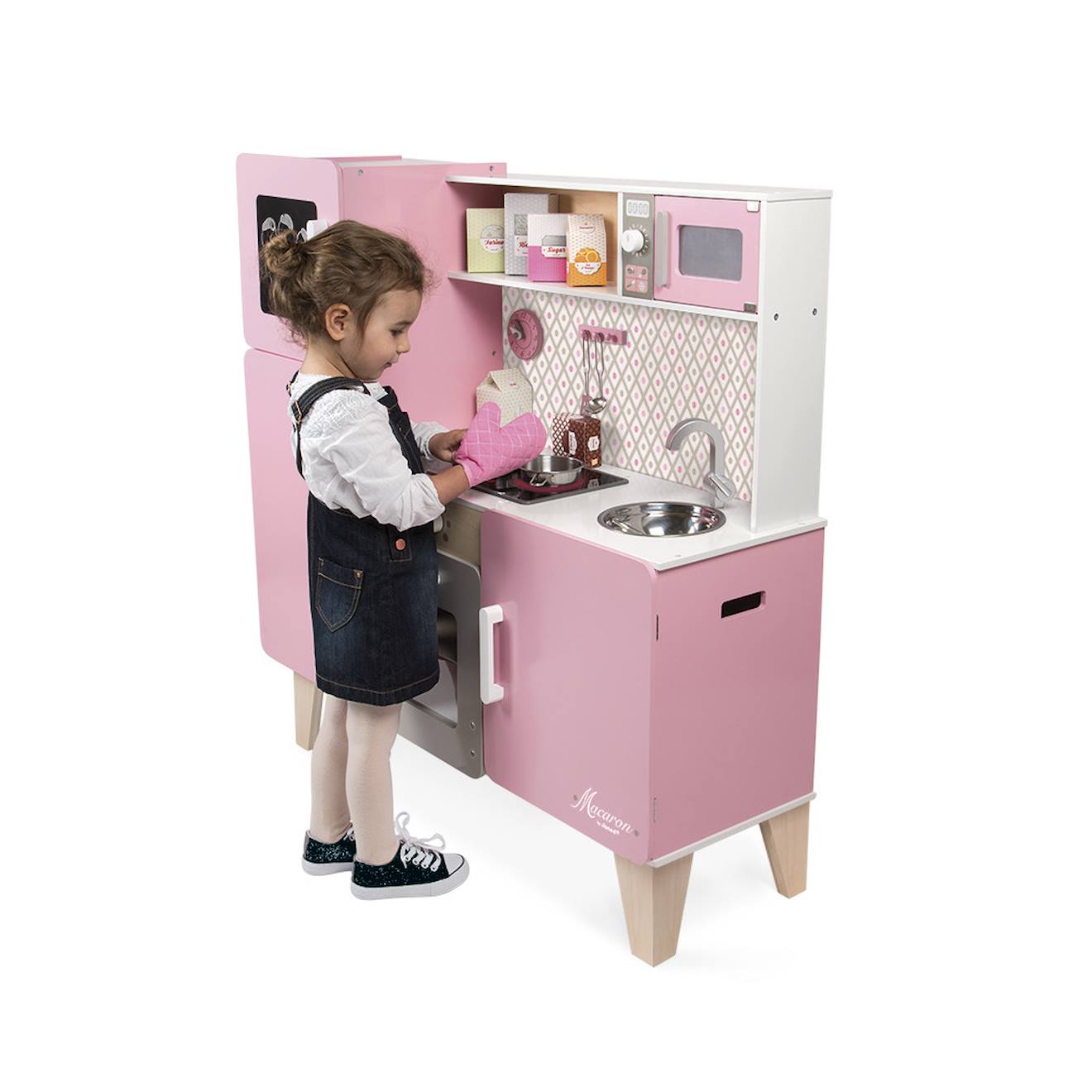Maxi cuisine en bois macaron rose