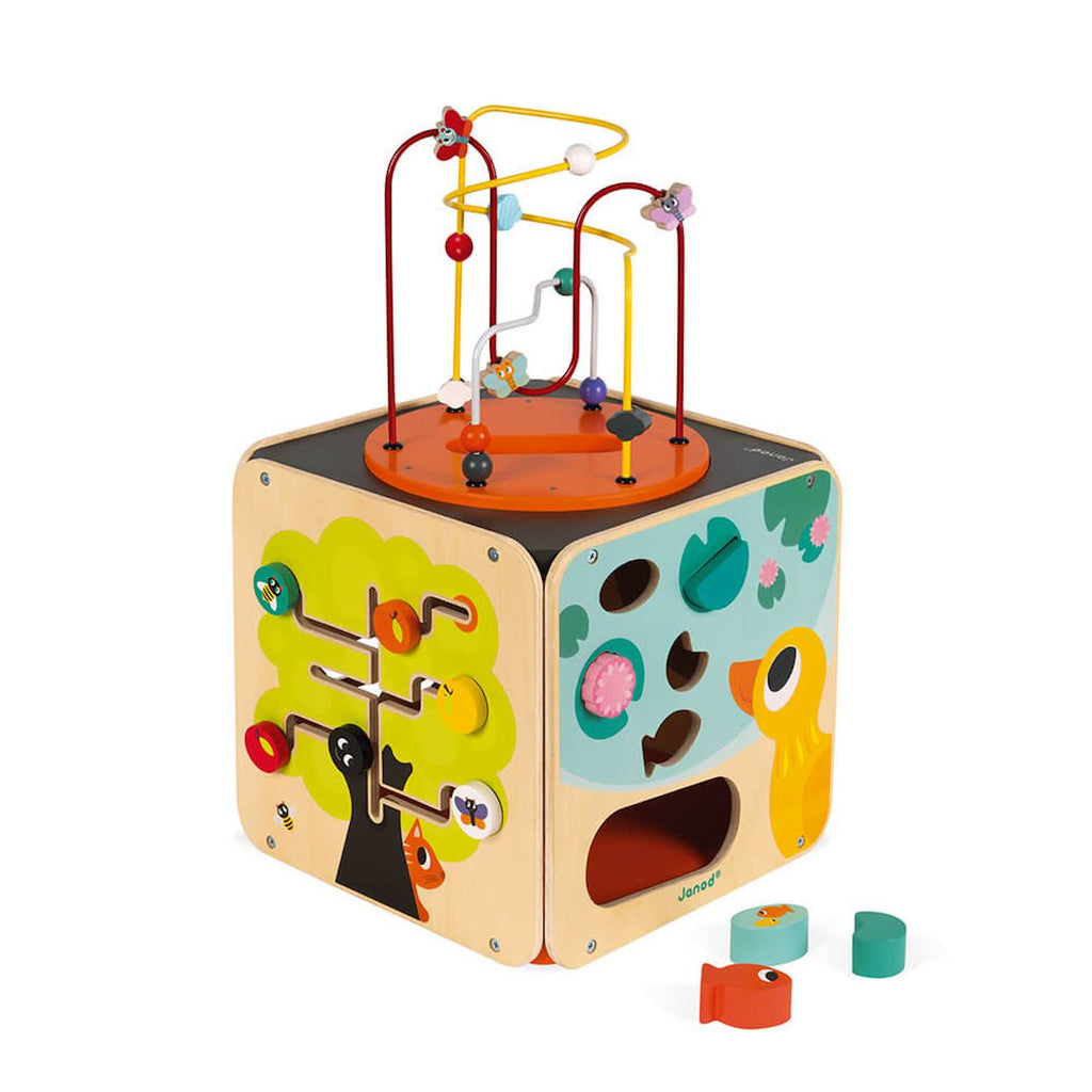 Maxi looping multi-activités en bois multicolore