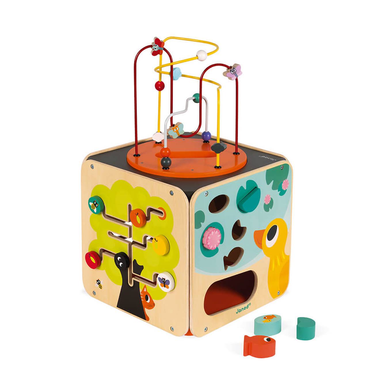 Maxi looping multi-activités en bois multicolore