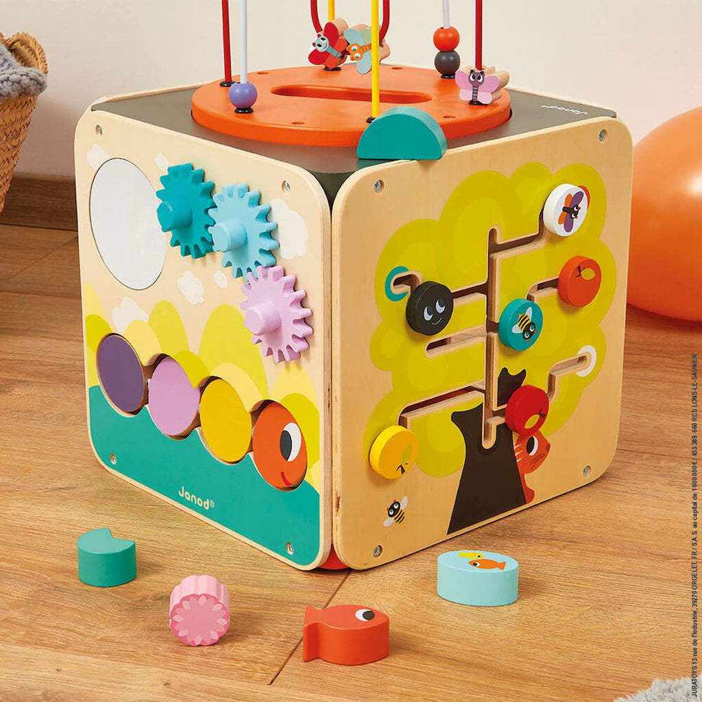 Maxi looping multi-activités en bois multicolore