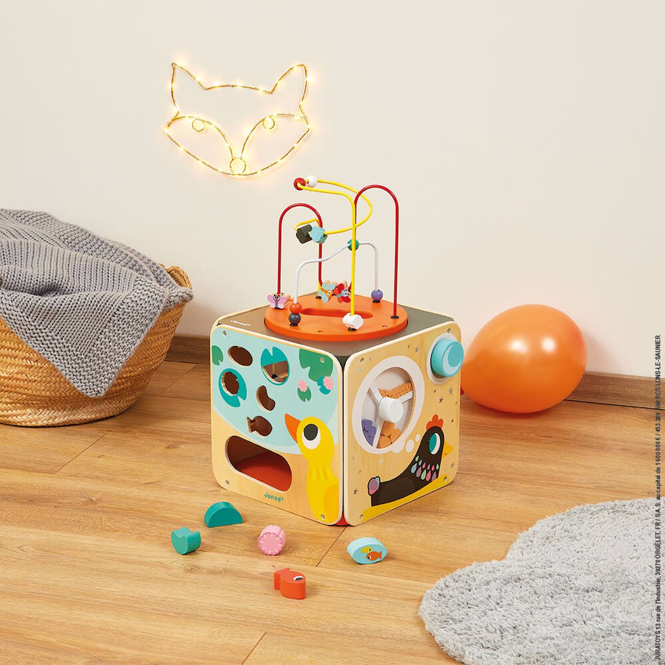 Maxi looping multi-activités en bois multicolore