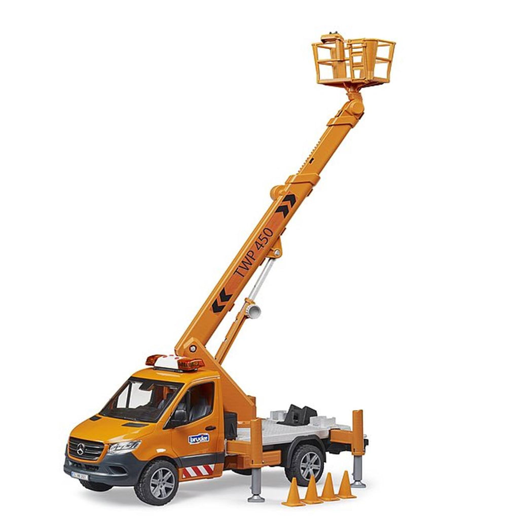 Mb sprinter avec plateforme de travail et module son + lumière orange