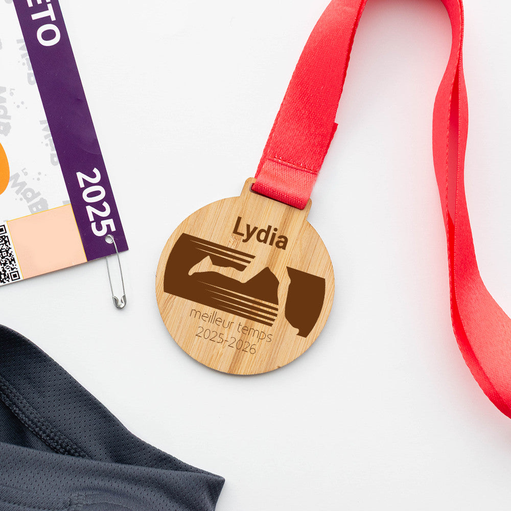 Médaille en Bois Course à Personnaliser - Médailles Personnalisées