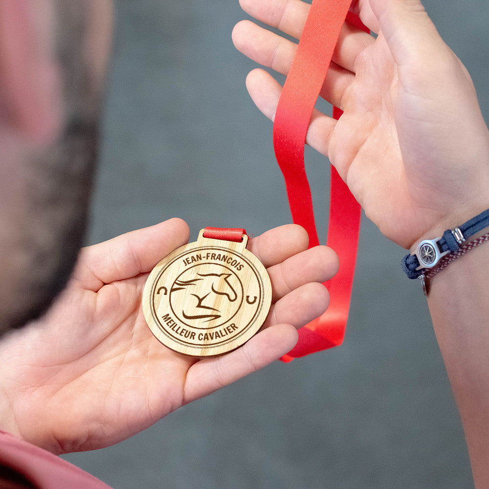 Médaille en Bois Equitation à Personnaliser - Médailles Personnalisées