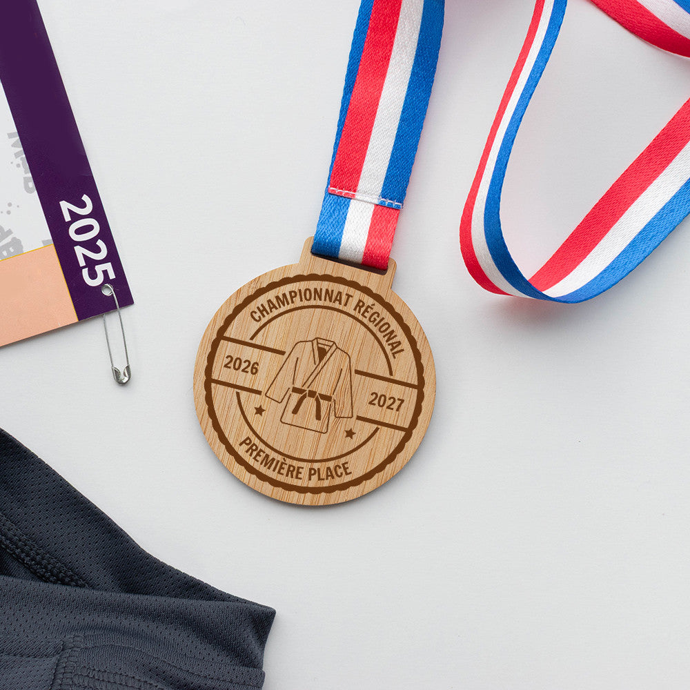 Médaille en Bois Kimono à Personnaliser - Médailles Personnalisées