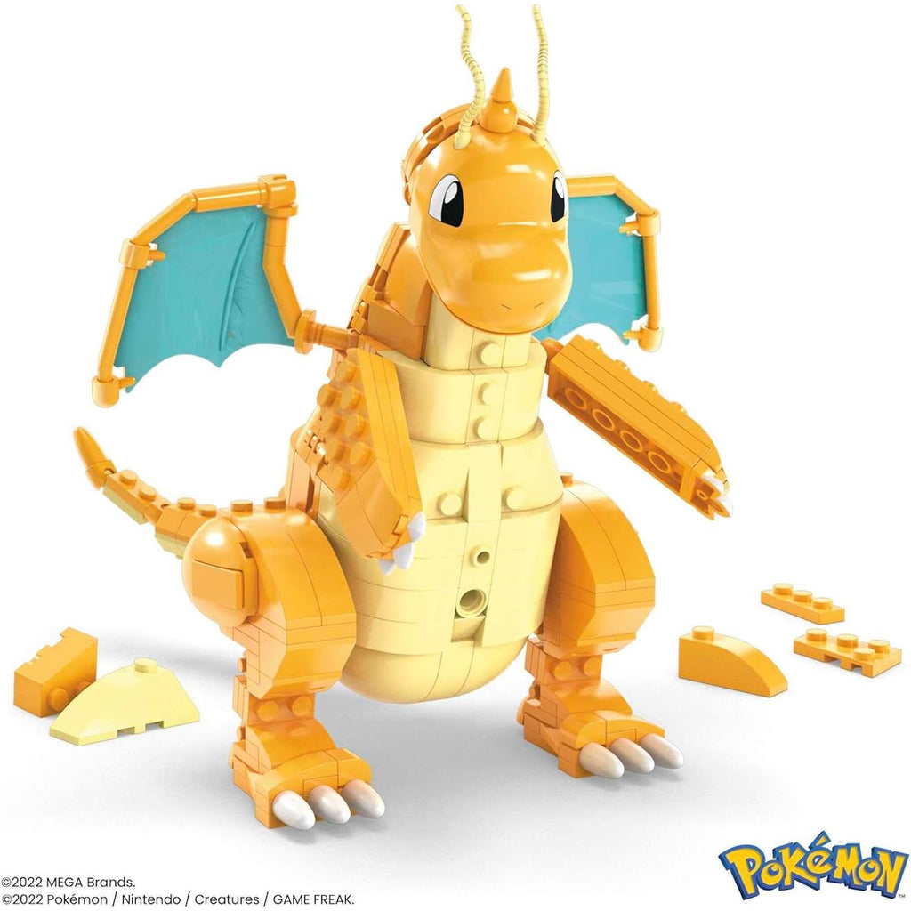 Mega pokémon - coffret construction dracolosse de 388 pièces jaune