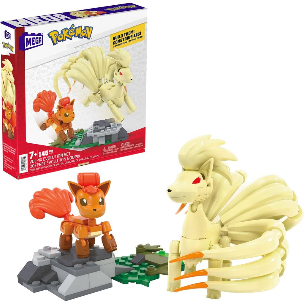 Mega pokémon - coffret de construction avec figurines goupix et feunard multicolore