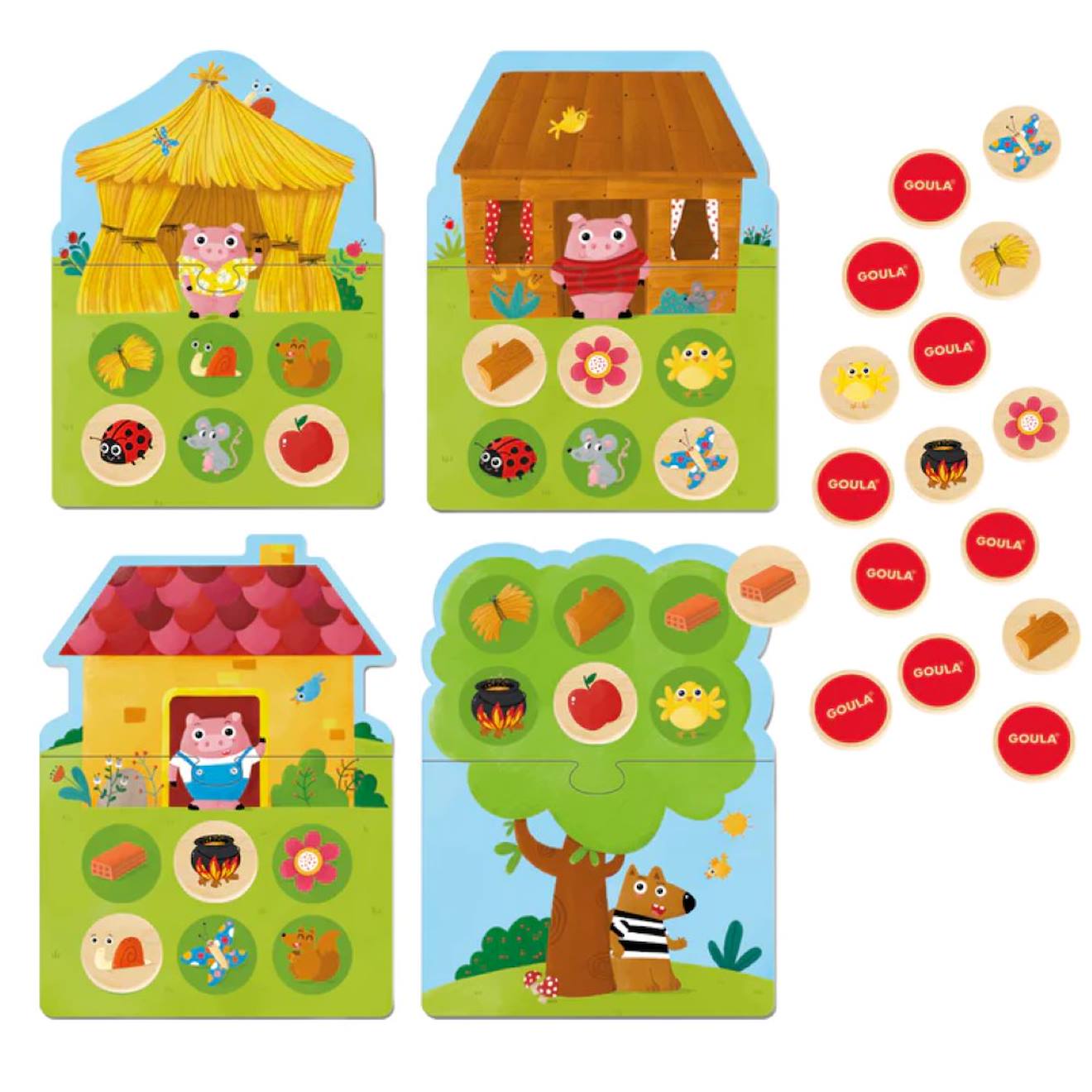 MéMo et loto des 3 petits cochons vert