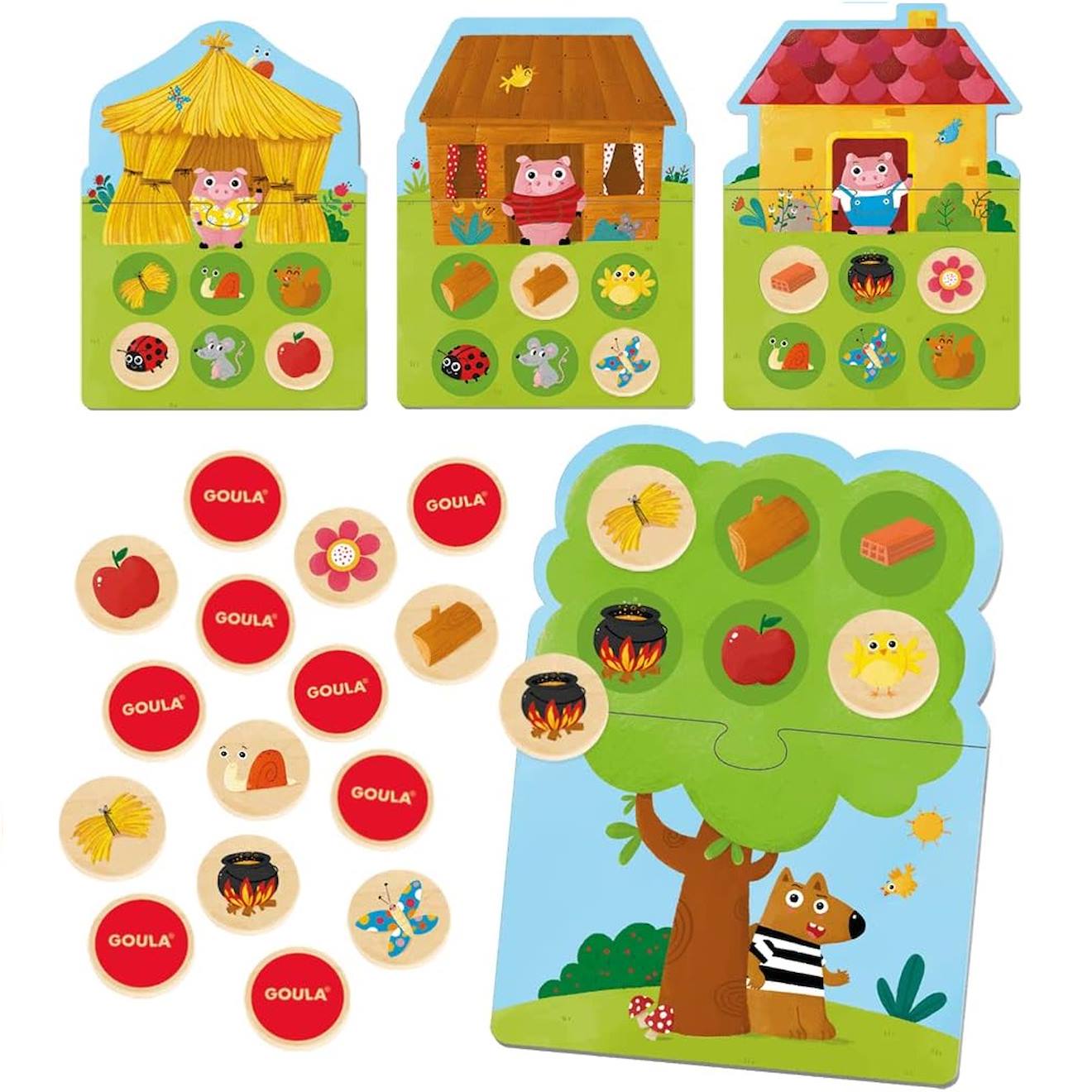 MéMo et loto des 3 petits cochons vert