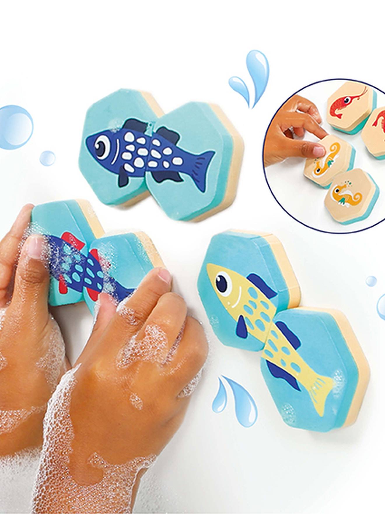 Memory puzzle bain - bleu