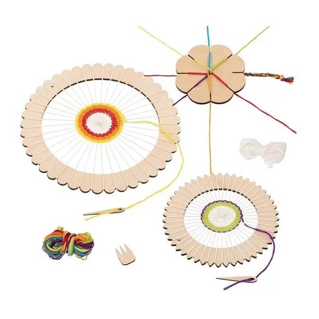 Métier à tisser rond et fleur à tresser beige
